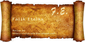 Falik Etelka névjegykártya